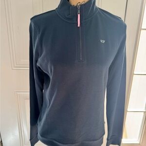 NWOT Vineyard Vines Navy Blue Quarter Zip Shep Pullover Sweatshirt Womens Size S